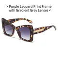 Classic oversized sunglasses in purple leopard frame with gradient grey lenses - Regular / Standard (Incl. 13% VAT) Purple Leopard Frame with Gradient Gray Lenses