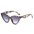 Retro butterfly sunglasses in colorful tortoiseshell with pearl-accented gold temples - Standard (Incl. 13% VAT) Purple Leopard Frame with Gradient Gray Lenses