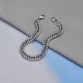 Bracciale a catena cubana in acciaio al titanio argento con chiusura a moschettone regolabile - Color Acciaio