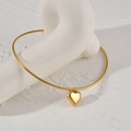 Elegante collana a catena in acciaio inossidabile placcato oro 18K con cuore - Collana con Cuore Dorato