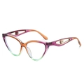 Cat-eye sunglasses featuring purple and orange gradient frames with pearl metal temples - Standard Tea & Purple Frame (Incl. 13% VAT)