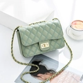 Chic mint green quilted crossbody chain bag with elegant gold-tone metal turn lock hardware - Mint Green