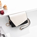 Chic black and white contrast PU leather crossbody bag with Romantic Paris lettering - White/Black