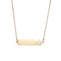 Collar de barra rectangular dorada con colgante de corona en acero inoxidable pulido - Dorado