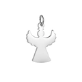 Polished silver angel silhouette pendant made of stainless steel for DIY jewelry making - Angel Pendant - Steel Color