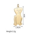 Golden stainless steel cartoon puppy pendant size details 3cm height and 3.2g weight - Dog Pendant / Gold