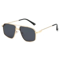 Occhiali da sole aviator in metallo con montatura dorata e lenti nere per uomo e donna - Montatura Oro Lenti Grigie