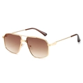 Retro pilot sunglasses with gold metal frame, gradient brown lenses and tortoise tips - Regular / Standard (Incl. 13% VAT) Gold Frame with Gradient Brown Lenses