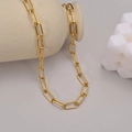 Collana a catena a graffetta in acciaio inossidabile placcato oro 14K lucido - Stile Catena Spessa Oro
