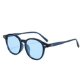 Vintage round sunglasses in translucent dark blue with light blue tinted lenses - Hinge Teeth / Standard Dark Blue Frame with Blue Lenses (Incl. 13% VAT)