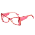 Fashionable pink cat-eye glasses with transparent frame and anti-blue light lenses - Standard Pink Frame with Clear Lenses / Clear Lens