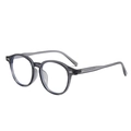 Retro small round frame sunglasses in transparent dark gray with UV protection - Hinge Teeth / Regular Transparent Grey Frames (Inc. 13% VAT)