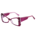 Gafas cat-eye elegantes con montura morada transparente y cristales transparentes - Montura Púrpura Lente Clara