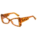 Montura de gafas cat-eye chic en carey clásico con patillas anchas y estilo - Montura de Carey Lente Transparente