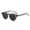 Classic retro round sunglasses with translucent grey frame and silver metal rivets - Regular / Standard (Incl. 13% VAT) Transparent Grey Frame & Grey Lenses