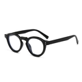 Classic black round full-frame sunglasses with retro silver dots and blue reflective lenses - Regular / Regular (Includes 13% VAT) Glossy Black Frame with Clear Lenses