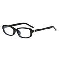 Gafas de sol rectangulares negras de moda con detalles de tachuelas plateadas - Régulier / Montura Negra Lentes Claras