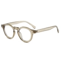 Classic round vintage eyewear frames in transparent champagne finish with metal hinges - Regular / Regular (Incl. 13% VAT) Translucent Tea Frame White Lenses