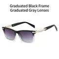 Square sunglasses with gradient black frame and grey lenses for men and women - Regular / Gradient Black Frame Gradient Grey Lens