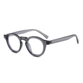 Classic round sunglasses in transparent grey finish with vintage metal rivets detail - Regular / Regular (Inc. 13% VAT) Transparent Grey Frame White Lenses