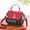 Sac à main rouge vintage avec motifs géométriques et fermoir en métal doré en goutte - [Boucle Goutte d'eau] Rouge Vin