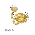 Detailansicht der Ringmaße mit 1,7 cm Durchmesser und einem Gewicht von 5 g - Sonnenblume Ovaler Edelstein Stil (R704-A)
