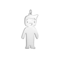 Polished silver stainless steel cartoon boy pendant for DIY minimalist jewelry - Boy Pendant / Steel