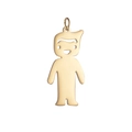 Polished gold minimalist cartoon boy pendant made of stainless steel for DIY jewelry - Boy Pendant / Gold