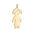 Polished gold stainless steel cartoon girl charm pendant for DIY jewelry making - Girl Pendant / Gold