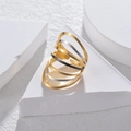 Minimalist multi-layer spiral stainless steel open ring in gold silver and black - Adjustable Open / Three Colors