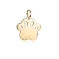 Polished gold stainless steel hollow animal paw print pendant charm for DIY jewelry - Paw Print Pendant / Gold