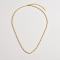 Minimalist golden beaded necklace with polished oval olive beads and adjustable clasp - Rice Bead Design Style / Gold