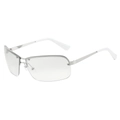 Lunettes de sport demi-cerclées en métal argenté style futuriste Y2K verres clairs - Standard / Régulier (incl. 13 % TVA) monture argentée avec verres miroirs légers