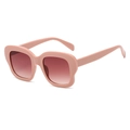 Lunettes de soleil papillon rétro avec monture rose et verres dégradés brun-rougeâtre - Standard / Standard monture rose avec verres double thé