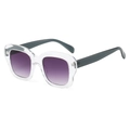 Lunettes de soleil oversize tendance avec monture transparente et verres dégradés violets - Standard / Standard (TVA 13 % incl.) monture transparente, verres dégradés gris