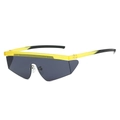 Occhiali da sole sportivi futuristici con montatura gialla e lenti grigio scuro - Regolare / Montatura Gialla Lenti Grigie