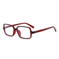 Retro transparent dark red square sunglasses with stylish metal rivets and sleek design - Regular / Standard (Incl. 13% VAT) Red Frame with White Lenses