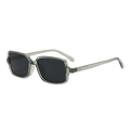 Retro square green translucent sunglasses with dark grey lenses and stud details - Regular / Regular Green Frame with Black-Grey Lenses (Incl. 13% VAT)
