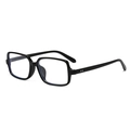 Classic black square sunglasses with rectangle frames and rivet details for a neutral look - Regular / Standard (Incl. 13% VAT) Black Frame Clear Lenses