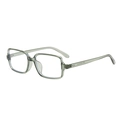 Vintage square sunglasses with transparent grey-green frame and rivet detail - Regular / Regular (Inc. 13% VAT) Green Frame White Lenses