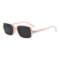 Chic pink square sunglasses with dark grey lenses and stylish rivet detailing - Regular / Standard (Incl. 13% VAT) Pink Frame with Black-Grey Lenses