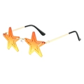 Lunettes de soleil en étoile avec verres dégradés orange et monture dorée pour fêtes - Monture Dorée Verre Dégradé Orange Jaune