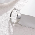Minimalistische geometrische open ring van roestvrij staal met gepolijste afwerking - Verstelbaar Open / Staalkleur