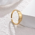 Minimalistische geometrische goudvergulde roestvrijstalen ring met open verstelbaarheid - Verstelbaar Open / Goud