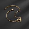 Pulsera de mariposa bañada en oro de 18K con circonitas blancas y cadena en O - Pulsera de Mariposa / Color Acero