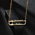 Primer plano detallado del colgante de imperdible personalizado Jannatul Ferdous dorado - Estilo de Imperdible con Nombre Calado(M-QGXL03-22) / Color Acero