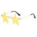 Lunettes de soleil fantaisie en étoile avec monture dorée et verres jaunes clairs - Standard / Standard monture dorée verres jaunes (TVA 13 % incluse)
