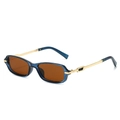 Lunettes de soleil rétro à monture bleue translucide avec verres teintés marron - Monture Bleue Verres Thé