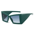 Groot formaat donkergroene cat-eye zonnebril met blauwe gradiënt lenzen voor de mode - Normaal / Groen Frame Blauwgrijze Lenzen