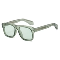 Lunettes de soleil polarisées carrées rétro en vert sauge translucide avec verres verts - Standard / Lunettes de soleil standard avec monture verte et verres verts